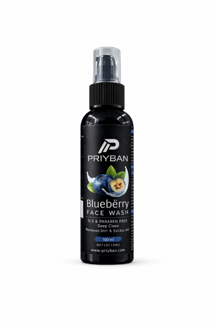PRIYBAN Blueberry Face Wash for oily skin and deep cleansing – SLS and Paraben Free