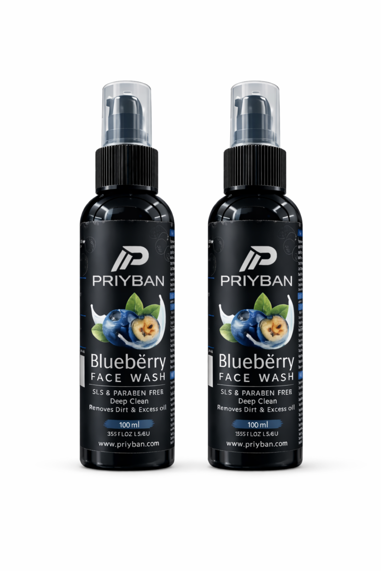 PRIYBAN Blueberry Face Wash Pack of 2 – Deep Cleansing Face Wash SLS and Paraben Free
